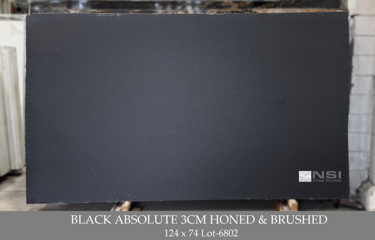Black Absolute 3cm Honed & Brushed 124x74 Lot-6802 BLACK ABSOLUTE 3CM - Image 1