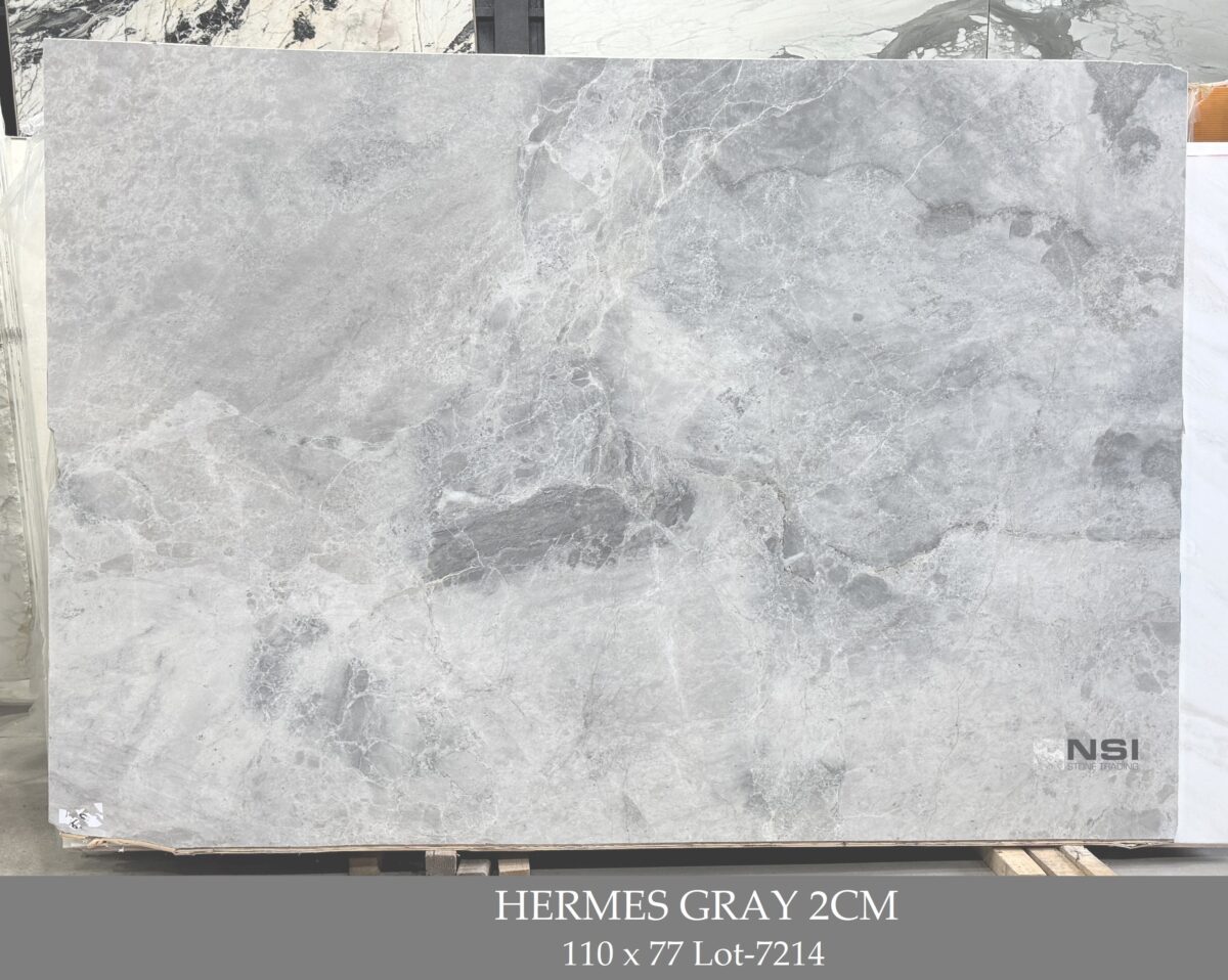 Hermes Grey 2cm 110x77 Lot-7214 HERMES GREY 2CM - Image 1