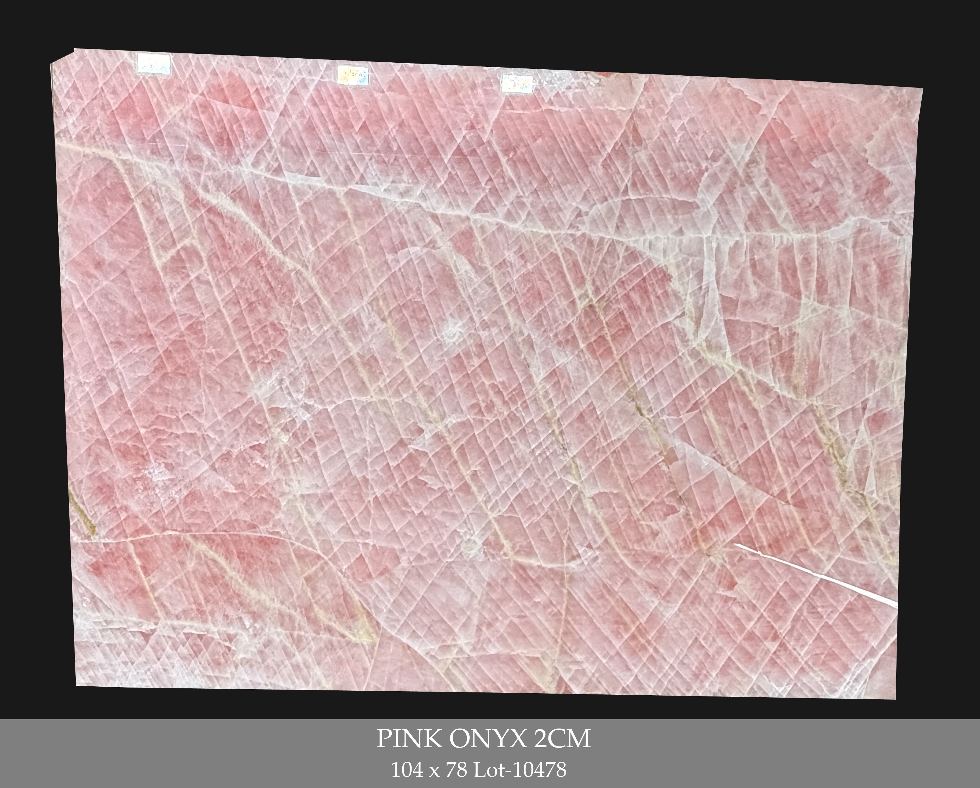 Pink Onyx 2cm 104x78 Lot-10478 PINK ONYX 2CM - Image 1